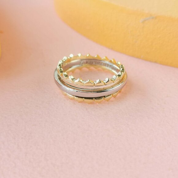Kendra Scott - Quinn Triple Band Mixed Metal Ring #7 - NEW - Picture 1 of 3